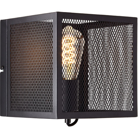 Brilliant Lampe Maze Wandleuchte 1flg schwarz korund schwarz 1x A60, E27, 40 W