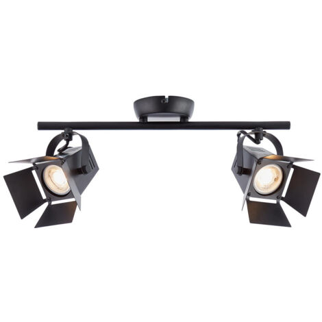 BRILLIANT Lampe Movie LED Spotrohr 2flg schwarz matt  2x LED-PAR51, GU10, 5W LED-Reflektorlampen inklusive, (380lm, 3000K)  Köpfe schwenkbar