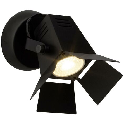 BRILLIANT Lampe Movie LED Wandspot schwarz matt  1x LED-PAR51, GU10, 5W LED-Reflektorlampe inklusive, (380lm, 3000K)  Kopf schwenkbar