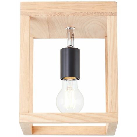 BRILLIANT Lampe, Nerea Deckenleuchte 1flg eiche geölt, Holz/Metall, 1x A60, E27, 15W,Normallampen (nicht enthalten)