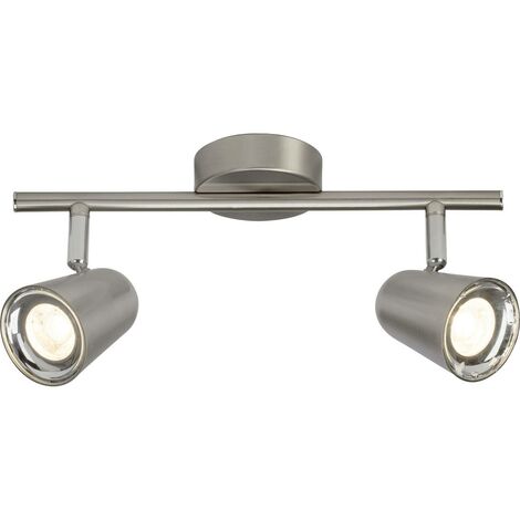 BRILLIANT Lampe Nifty LED Spotrohr 2flg eisen  2x 4W LED integriert SMD, 350lm, 3000K  Köpfe schwenkbar  Energiesparend und langlebig durch LED-Einsatz