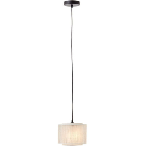 BRILLIANT Lampe, Odar Pendelleuchte 22cm schwarz/beige, 1x A60, E27, 42W, Kabel kürzbar / in der Höhe einstellbar