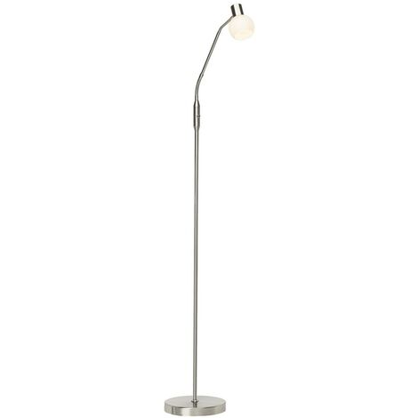 BRILLIANT Lampe Philo LED Standleuchte 1flg eisen/weiß  1x LED-D45, E14, 4W LED-Tropfenlampe inklusive, (450lm, 2700K)  Mit Kippschalter
