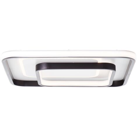BRILLIANT lampe, plafonnier LED Cava 40x40cm blanc / noir, 1x LED intégrée, 41,4W LED intégrée, (5373lm, 3000K), économe en énergie et durable grâce à l'insert LED