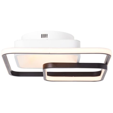 BRILLIANT lampe, plafonnier LED Cava 40x40cm CCT blanc / noir, 1x LED intégrée, 42W LED intégrée, (5000lm, 3000-6700K), dimmable avec télécommande