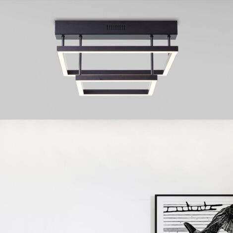 BRILLIANT Lampe, Ranut LED Deckenleuchte 2flg schwarz, 2x LED integriert, 17W LED integriert, (1700lm, 3000K), In 3 Stufen über Wandschalter dimmbar