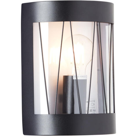 BRILLIANT Lampe Reed Außenwandleuchte schwarz matt  1x A60, E27, 40W, geeignet für Normallampen (nicht enthalten)  IP-Schutzart: 44 - spritzwassergeschützt