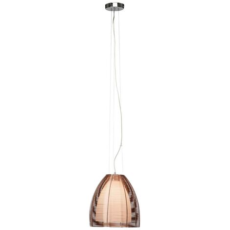 BRILLIANT Lampe Relax Pendelleuchte 30cm bronze/chrom 1x A60, E27, 60W, g.f. Normallampen n. ent. In der Höhe einstellbar / Kabel kürzbar Für LED-Leuchtmittel geeignet