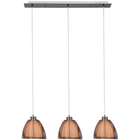 BRILLIANT lampe Relax suspension 3 lampes bronze / chrome  3x A60, E27, 60W, lampes normales gf non spécifiées  Réglable en hauteur / câble peut être raccourci  Convient aux lampes LED