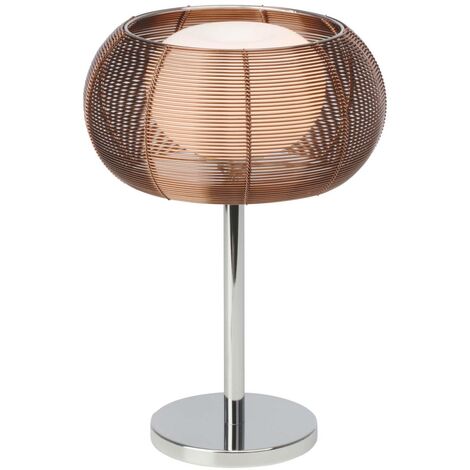 BRILLIANT Lampe Relax Tischleuchte bronze/chrom  1x QT14, G9, 25W, geeignet für Stiftsockellampen nicht enthalten  Mit Schnurzwischenschalter  Für LED-Leuchtmittel geeignet