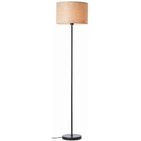 BRILLIANT Lampe, Romm Standleuchte 1flg holz hell/schwarz, 1x A60, E27, 52W, Mit Fußschalter