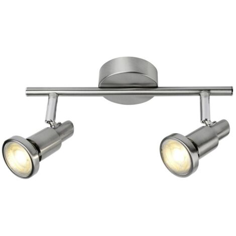 BRILLIANT lampe Ryan LED spot tube 2 lampes fer / chrome  2x LED-PAR51, GU10, 5W lampes à réflecteur LED incluses, (380lm, 3000K)  Échelle A ++ à E  Têtes pivotantes