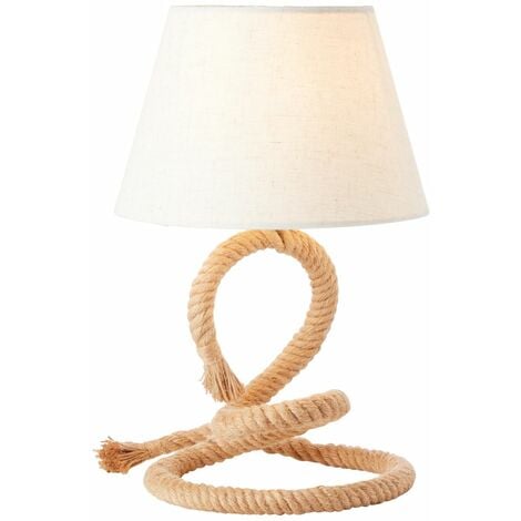 BRILLIANT Lampe, Sailor Tischleuchte natur/weiß, Seil/Textil, 1x A60, E27,  40W,Normallampen (nicht enthalten)