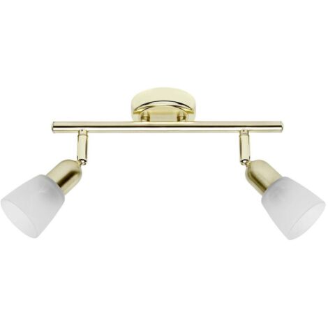 BRILLIANT lampe Sofia spot tube 2 flg laiton / albâtre blanc  2x D45, E14, 40W, adapté aux lampes à suspension (non incluses)  Échelle A ++ à E  Têtes pivotantes
