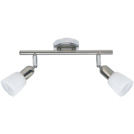 BRILLIANT lampe Sofia spot tube 2 lames fer / chrome / blanc  2x D45, E14, 40W, adapté aux lampes à suspension (non incluses)  Échelle A ++ à E  Têtes pivotantes