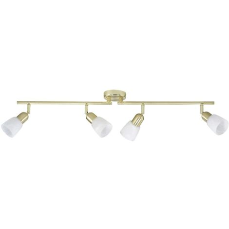 BRILLIANT lampe Sofia spot tube 4flg laiton / blanc-albâtre 4x D45, E14, 40W, adapté aux lampes à suspension (non inclus) Échelle A ++ à E Bras pivotant / tête pivotante