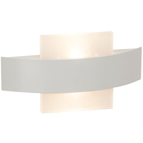 BRILLIANT lampe Solution Applique murale LED 26cm carré blanc  2x LED 3,5 W intégrées (COB), (335lm, 3000K)  Échelle A ++ à E  Sortie de lumière de haut en bas