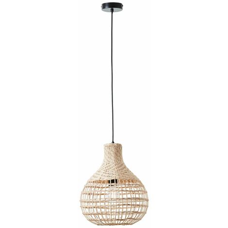 BRILLIANT Lampe, Southsea Pendelleuchte 33cm natur/schwarz, 1x A60, E27, 25W, Kabel kürzbar / in der Höhe einstellbar
