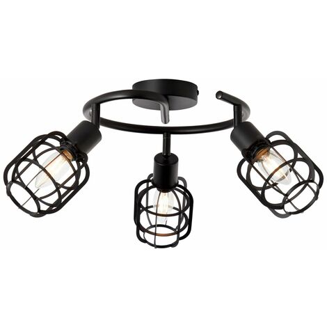 BRILLIANT Lampe, Spacid Spotspirale 3flg sand schwarz, Metall, 3x D45, E14, 40W,Tropfenlampen (nicht enthalten) - schwarz