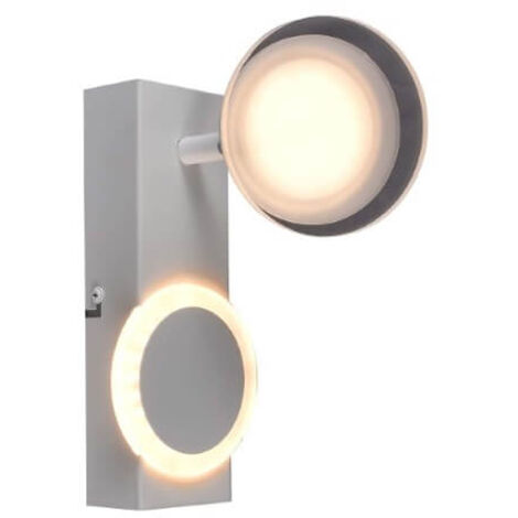 BRILLIANT lampe, Spot mural LED Meriza blanc, 1x LED intégrée, 10W LED intégrée, (1200lm, 3000K), tête pivotante