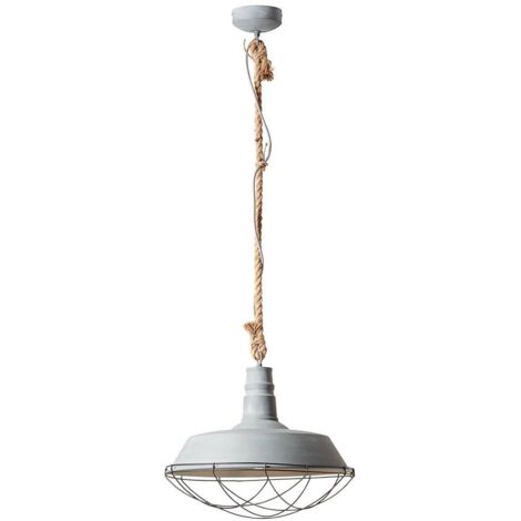 BRILLIANT lampe Suspension en corde 47cm béton gris  1x A60, E27, 60W, adapté aux lampes standard (non incluses)  Échelle A ++ à E  Convient aux lampes LED