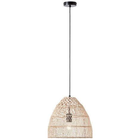 BRILLIANT lampe, suspension Minster 35cm naturel / blanc, 1x A60, E27, 25W, le câble peut être raccourci / réglable en hauteur
