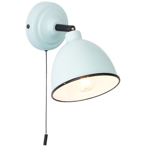 BRILLIANT lampe Telio applique murale interrupteur à tirette bleu clair 1x D45, E14, 28W, adapté aux lampes à suspension (non inclus) Échelle A ++ à E Avec interrupteur à tirette