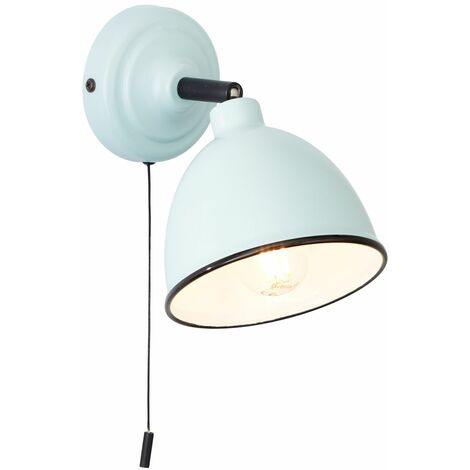 BRILLIANT Lampe Telio Wandleuchte Zugschalter hellblau  1x D45, E14, 28W, geeignet für Tropfenlampen (nicht enthalten)  Mit Zugschalter