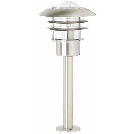 BRILLIANT Lampe Terrence Außensockelleuchte 50cm edelstahl  1x A60, E27, 60W, geeignet für Normallampen (nicht enthalten)  IP-Schutzart: 44 - spritzwassergeschützt
