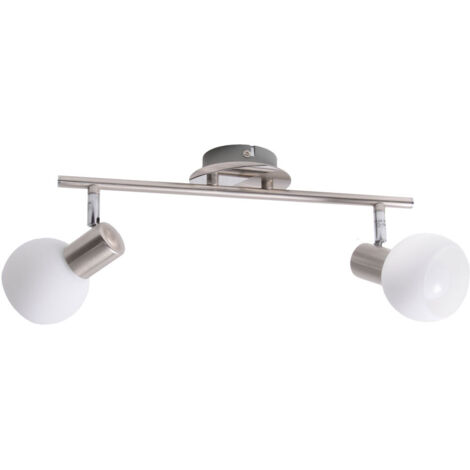 BRILLIANT lampe Tiara spot tube 2 feuilles fer / blanc  2x D45, E14, 40W, adapté aux lampes à suspension (non incluses)  Échelle A ++ à E  Têtes pivotantes