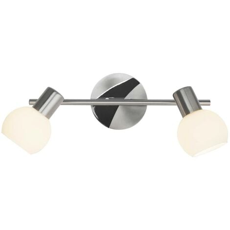 BRILLIANT Lampe Tiara 40W, geeignet D45, 2x 2flg für enthalten) Tropfenlampen eisen/weiß schwenkbar Spotrohr (nicht Köpfe E14