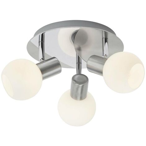 BRILLIANT Lampe Tiara Spotrondell 3flg eisen/weiß 3x D45, E14, 40W,  geeignet für Tropfenlampen (nicht enthalten) Köpfe schwenkbar
