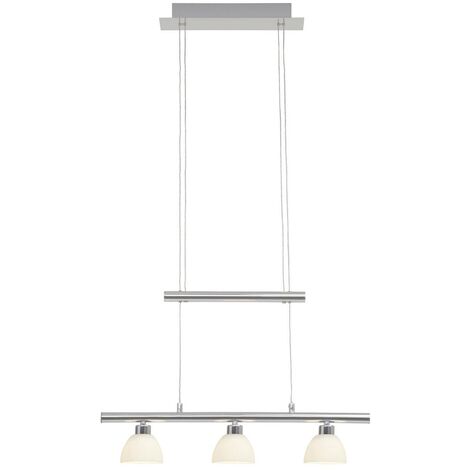 BRILLIANT Lampe Tonja LED Pendelleuchte 3flg chrom/weiß  3x 5W LED integriert (COB), (285lm, 3000K)  Höhenverstellbar durch Gegengewicht