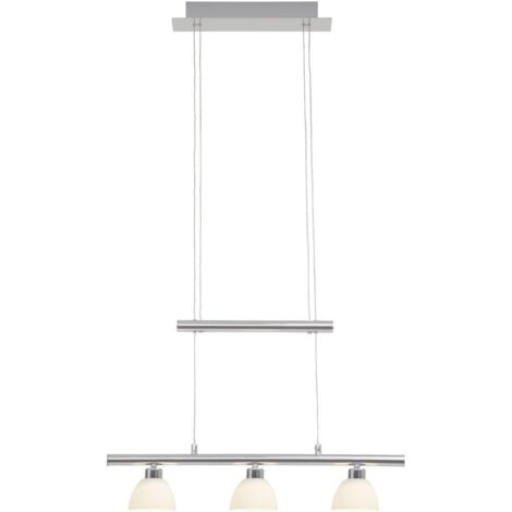BRILLIANT lampe Tonja LED suspension 3 lumières chrome / blanc  3x 5W LED intégré (COB), (285lm, 3000K)  Échelle A ++ à E  Hauteur réglable par contrepoids