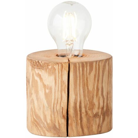BRILLIANT Lampe, Trabo Tischleuchte 10cm kiefer gebeizt, Holz, 1x A60, E27, 25W,Normallampen (nicht enthalten)