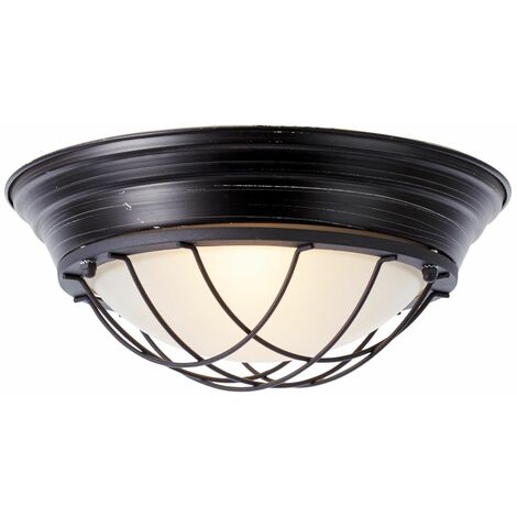 BRILLIANT Lampe Matrix Deckenleuchte 1flg bei Für Verwendung geeignet schwarz A60, n. Leuchtmittel g.f. Dimmbar antik E27, 60W, 1x LED-Leuchtmittel geeigneter ent. Normallampen