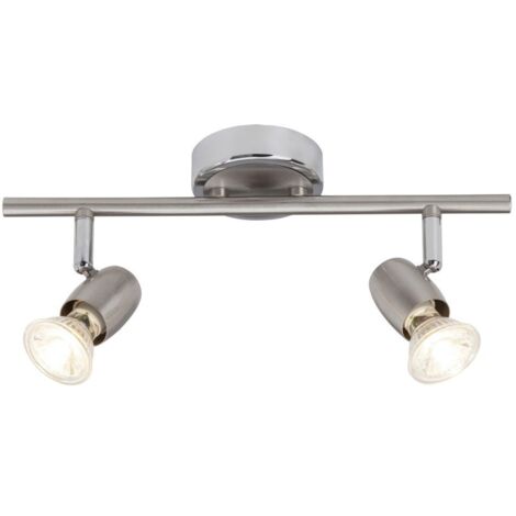 BRILLIANT lampe Wesley LED spot tube 2 lampes fer / chrome  2x LED-PAR51, GU10, 5W lampes à réflecteur LED incluses, (380lm, 3000K)  Échelle A ++ à E  Têtes pivotantes