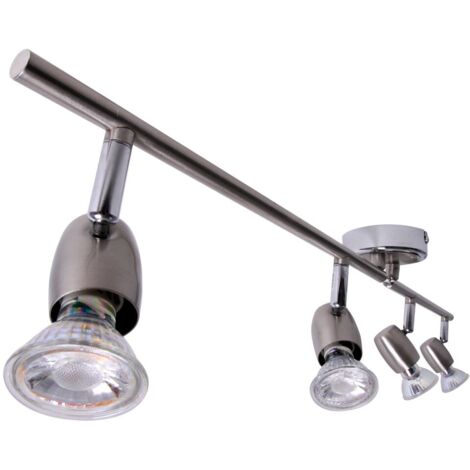 BRILLIANT lampe Wesley LED spot tube 4flg fer / chrome  4x LED-PAR51, GU10, 5W lampes à réflecteur LED incluses, (380lm, 3000K)  Échelle A ++ à E  Bras pivotant / tête pivotante