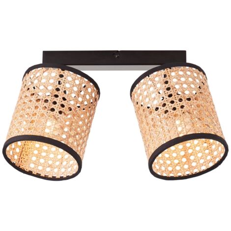 BRILLIANT lampe, Wiley spot bar 2 flammes bois clair / noir, 2x D45, E14, 60W, têtes pivotantes