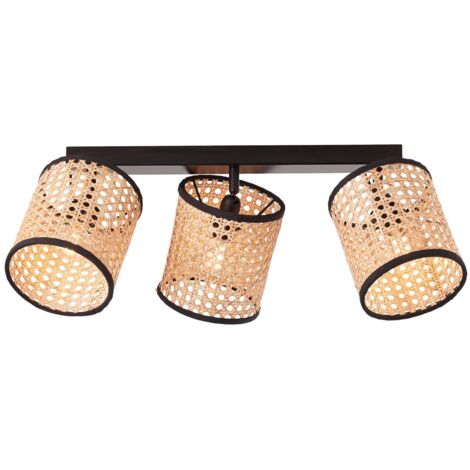 BRILLIANT lampe, Wiley spot bar 3-flammes bois clair / noir, 3x D45, E14, 60W, têtes pivotantes