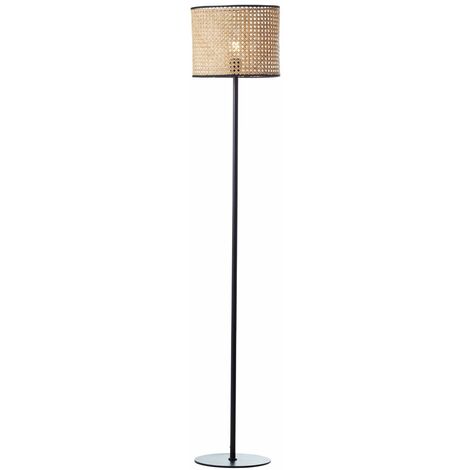 BRILLIANT Lampe Wiley Standleuchte 1flg rattan  1x A60, E27, 60W, geeignet für Normallampen (nicht enthalten)  Mit Fußschalter