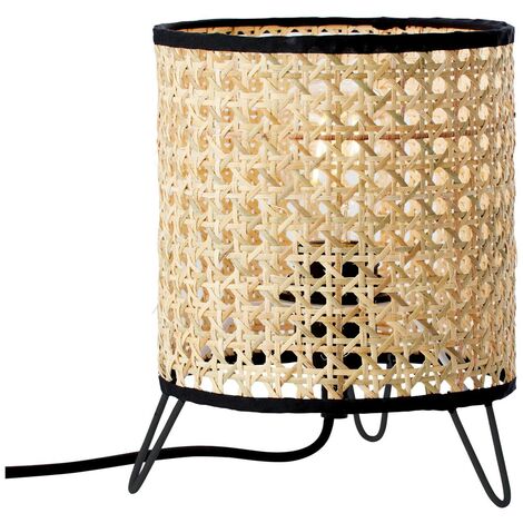 BRILLIANT Lampe Wiley Tischleuchte rattan  1x A60, E27, 60W, geeignet für Normallampen (nicht enthalten)  Mit Schnurzwischenschalter