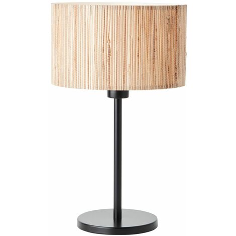 BRILLIANT Lampe, Wimea Tischleuchte schwarz/natur, 1x A60, E27, 52W, Mit Schnurzwischenschalter