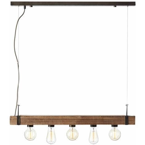 BRILLIANT Lampe Woodhill Pendelleuchte 5flg antik/schwarz  5x A60, E27, 30W, g.f. Normallampen n. ent.  In der Höhe einstellbar  Für LED-Leuchtmittel geeignet