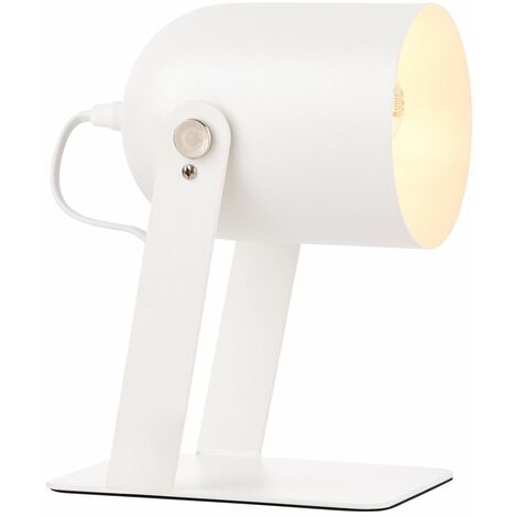 BRILLIANT Lampe Yan Tischleuchte 29cm weiß  1x A60, E27, 30W, geeignet für Normallampen (nicht enthalten)  Mit Schnurzwischenschalter