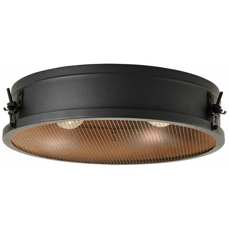 BRILLIANT Lampe, Zois Deckenleuchte 42cm schwarz korund, Metall, 2x A60, E27, 28W,Normallampen (nicht enthalten)