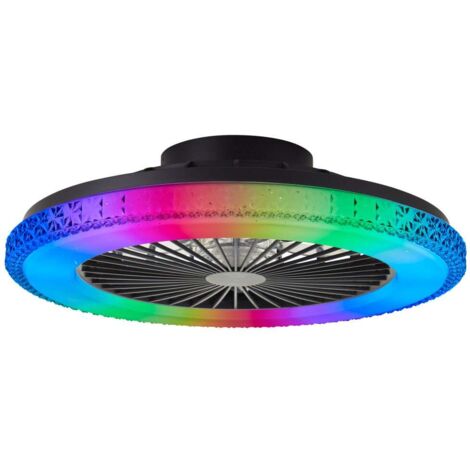 Brilliant LED Deckenleuchte mit Ventilator Badria Ø 49 cm 40 W schwarz Deckenlampen & Kronleuchter