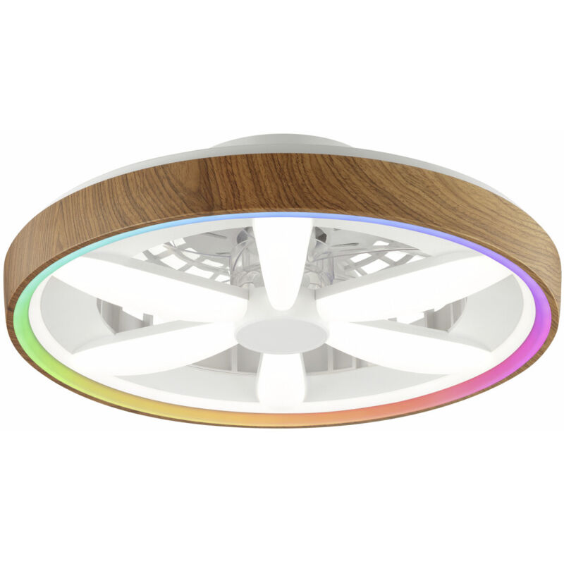 Led Deckenleuchte Mit Ventilator Gaiano Ø 48 Cm 48 W Holz/weiß Deckenlampen & Kronleuchter - Brilliant