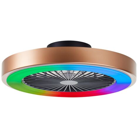 Brilliant LED Deckenleuchte mit Ventilator Slimline Ø 49 cm 40 W gold/schwarz Deckenlampen & Kronleuchter