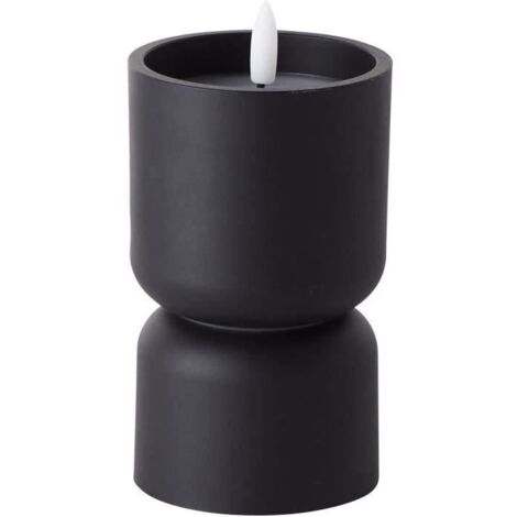Brilliant LED Kerze batteriebetrieben mit Timer Ø 8 x 15 cm schwarz
